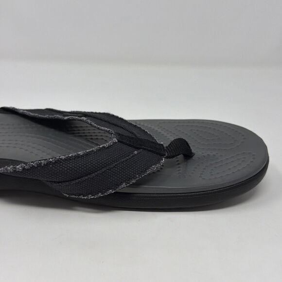 Crocs Men’s Size 13 Comfort Santa Cruz Thong Sandals 205612 Black STORE MODEL main image 9